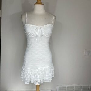 Beverly and Beck Women's White Lace Mini Dress Size Small Coquettecore Girly